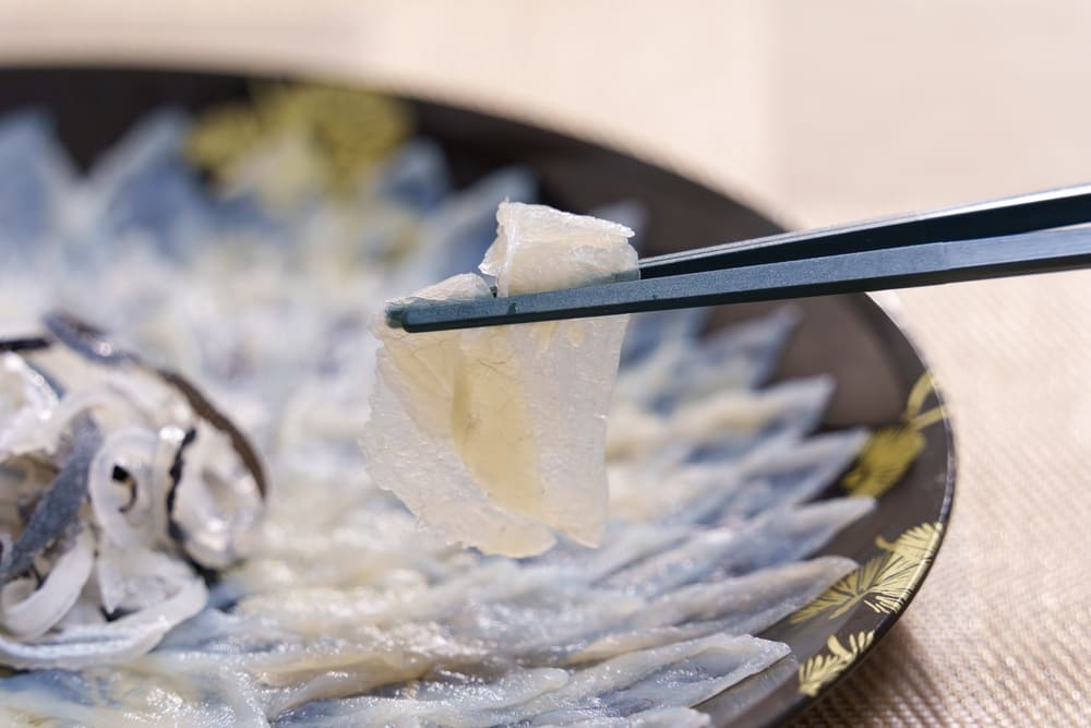 フグの調理資格で調理さえれたフグの刺身