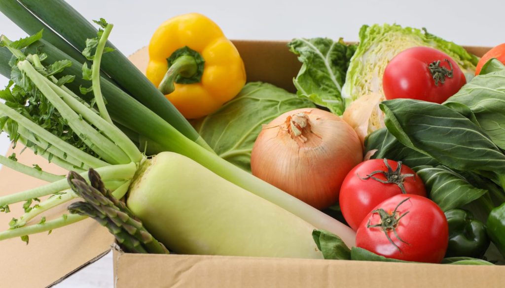 箱詰めされた野菜